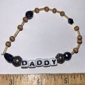 Daddy Beaded Stretch Bracelet Brown Black Y2K Adult Humor Gag Gift Jewelry